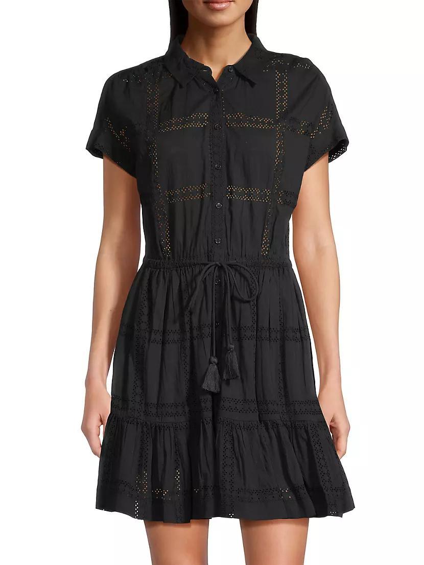 Sarah Cotton Tie-Waist Short-Sleeve Shirtdress Product Image