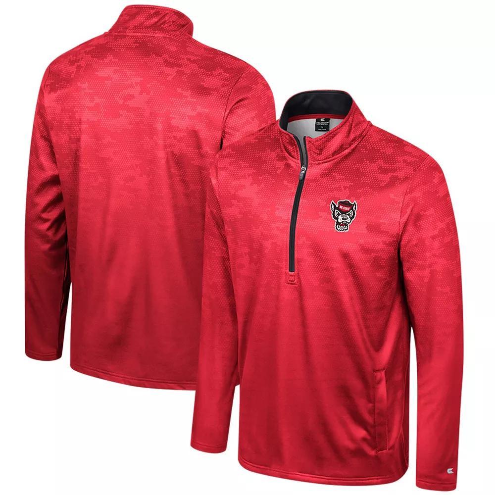 Men's Colosseum Red NC State Wolfpack The Machine Half-Zip Jacket,  Product Image