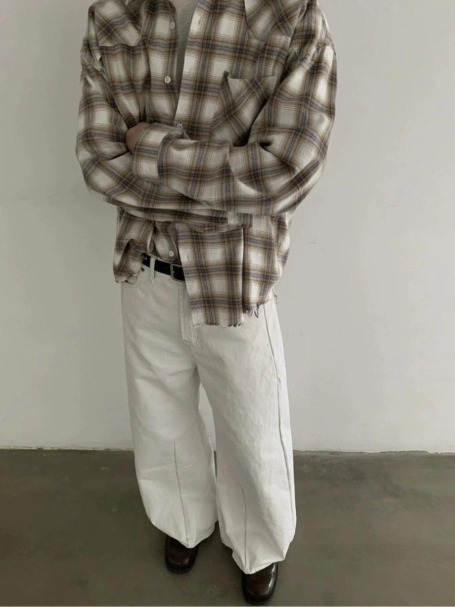 RT No. 18865 CREAM SCIMITAR STRAIGHT PANTS Product Image