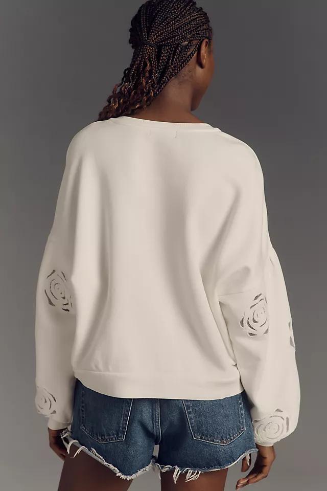 Sanctuary Drop-Shoulder Rose-Motif Sweatshirt Product Image