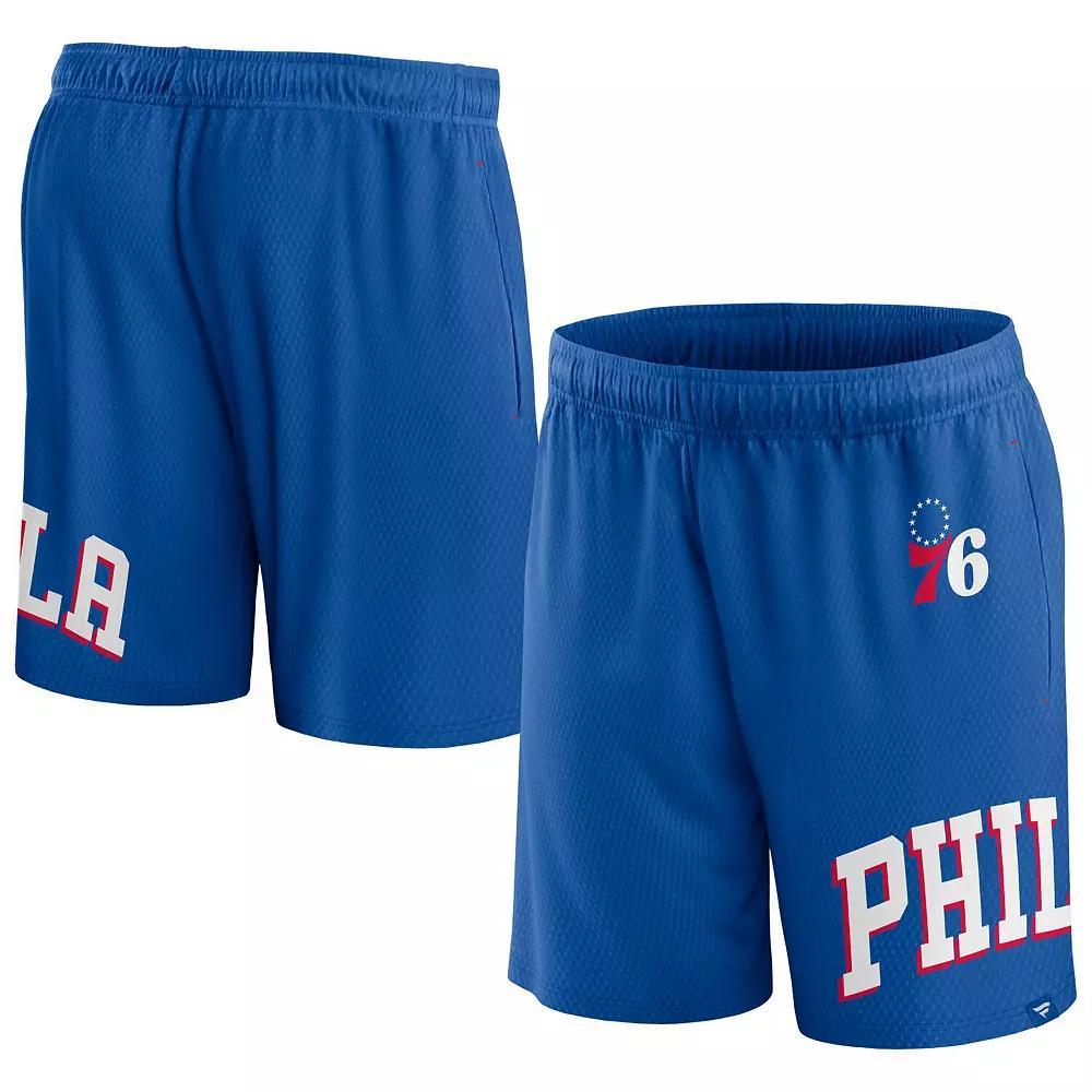 Men's Fanatics Branded Royal Philadelphia 76ers Free Throw Mesh Shorts,  Product Image