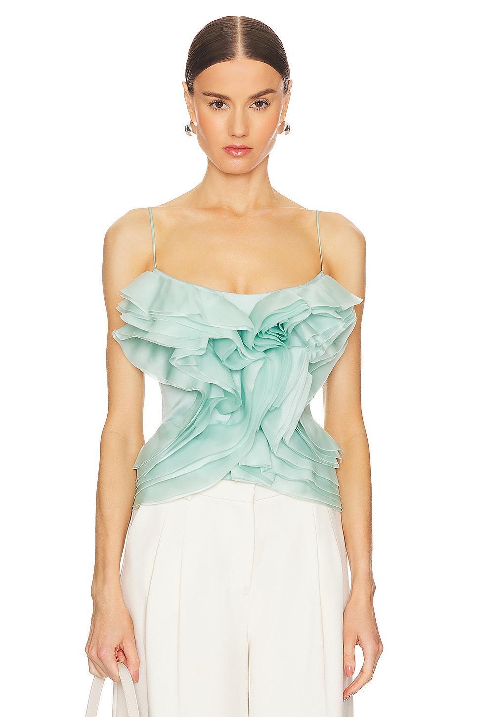 Ruffled Organza Corset Top Rozie Corsets Product Image