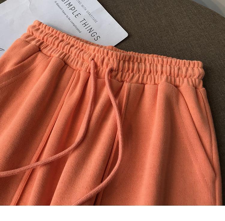 Drawstring Waist Plain Shorts Product Image