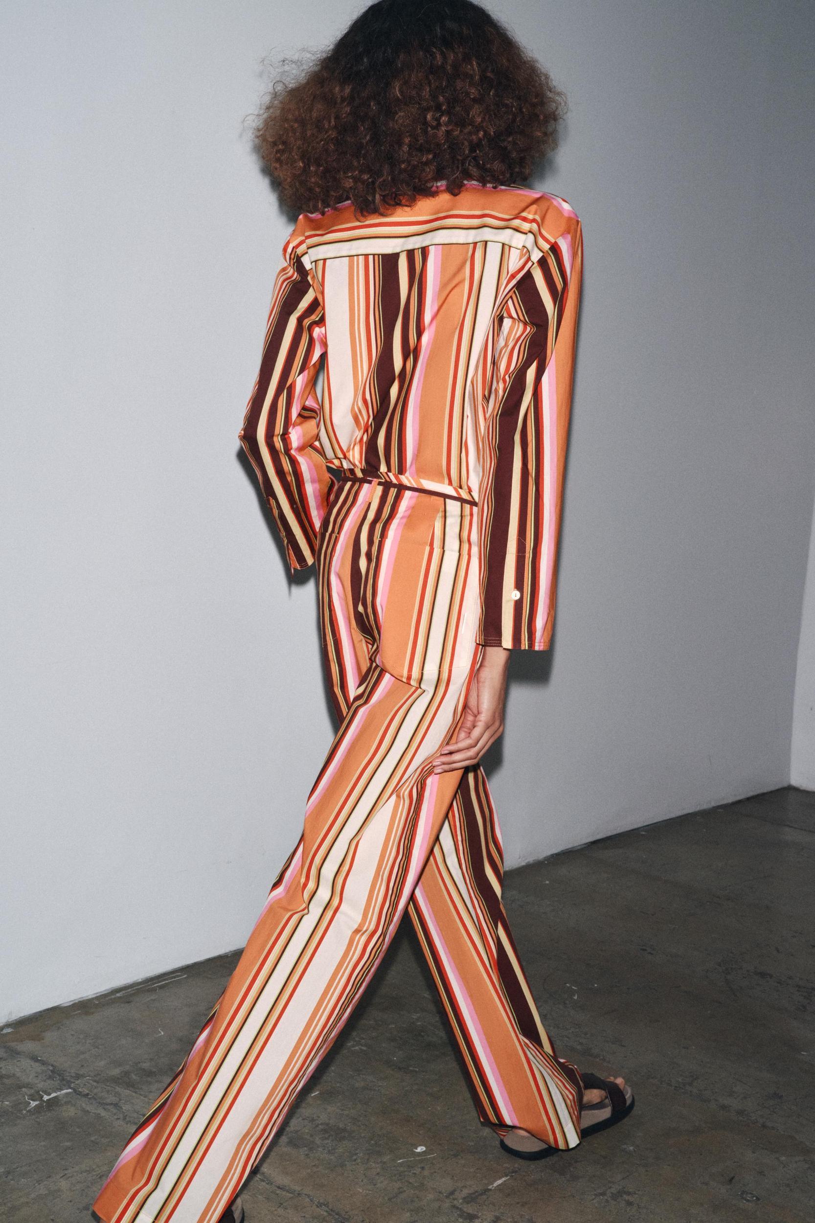 ZW COLLECTION STRIPED FLARE PANTS Product Image