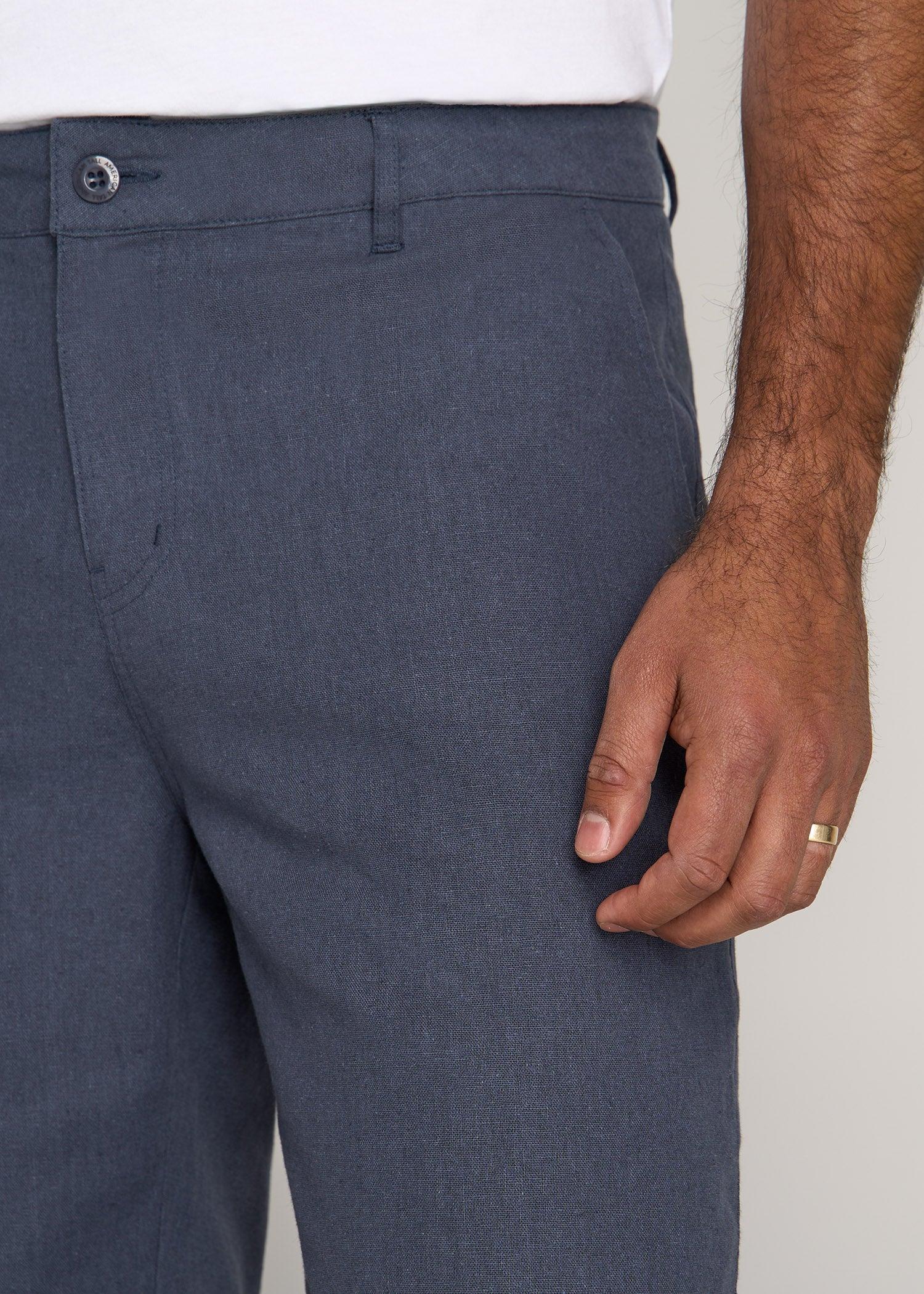 Linen Shorts For Tall Men in Burnt Orange Product Image