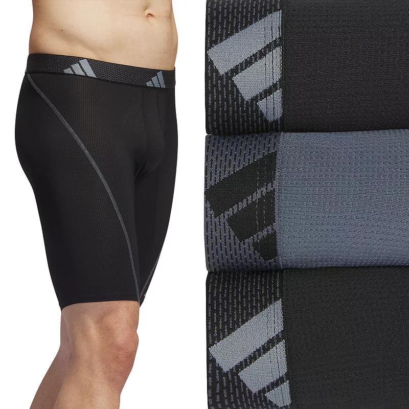 adidas Performance Mesh Graphic Long Boxer Briefs 3-Pack Black M Mens Product Image