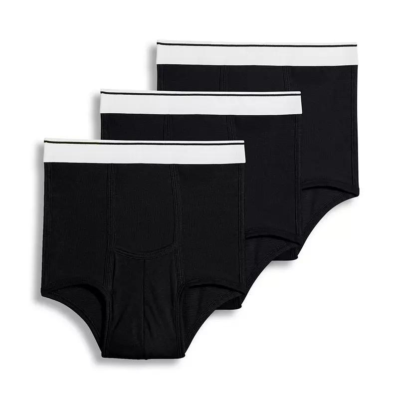 Men's Jockey® 3-pack Full-Rise Briefs, Size: Large, Black Product Image