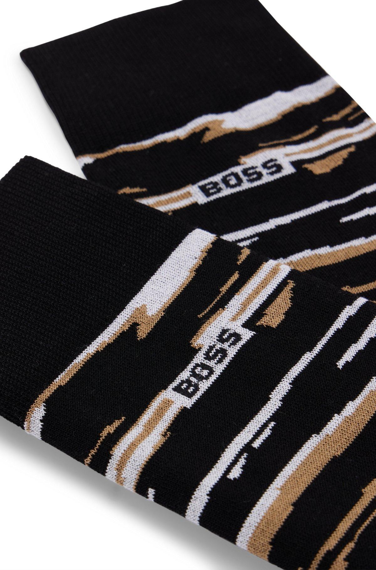 Striped regular-length socks in a mercerized-cotton blend Product Image