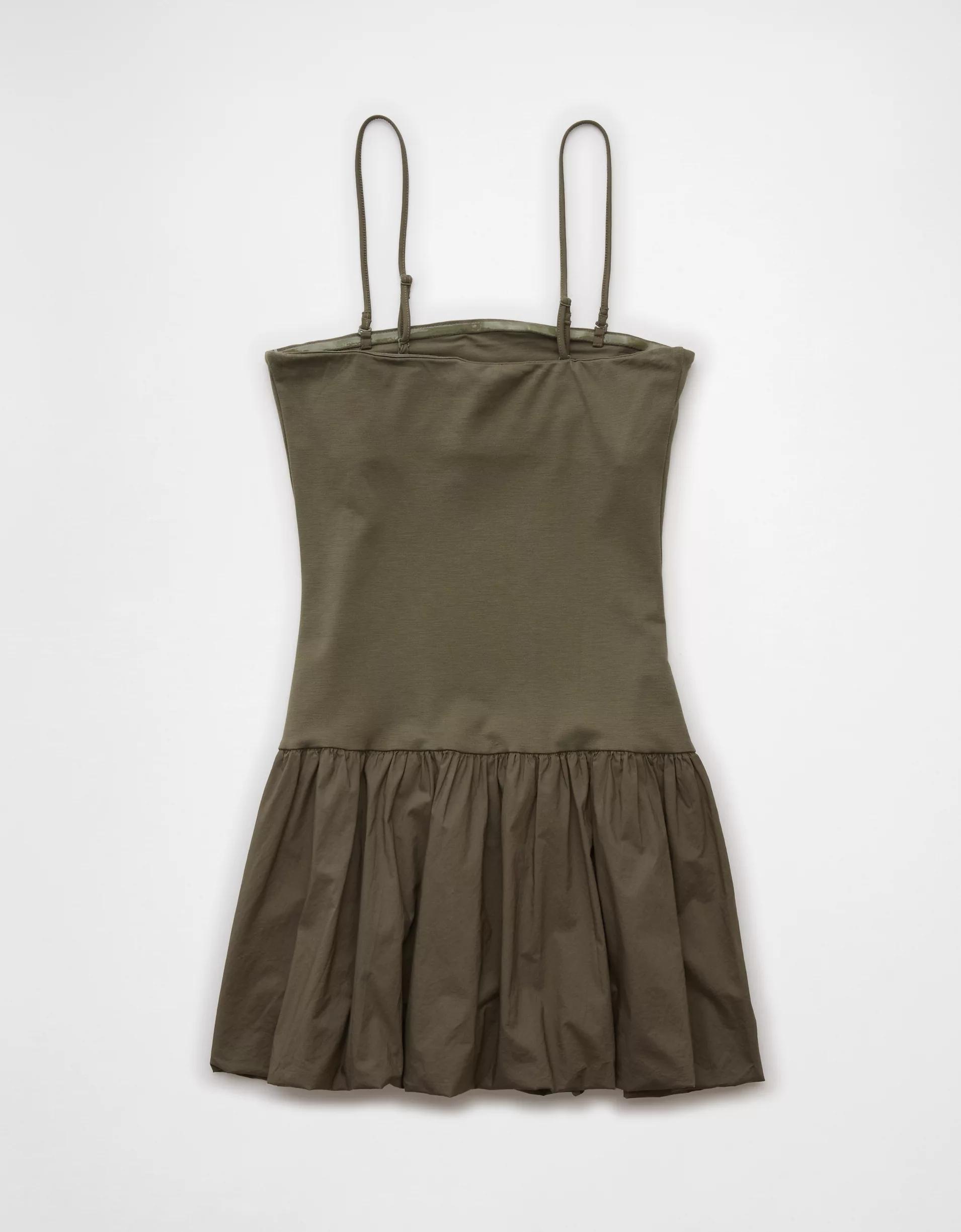 AE Strapless Drop Waist Bubble Mini Dress Product Image