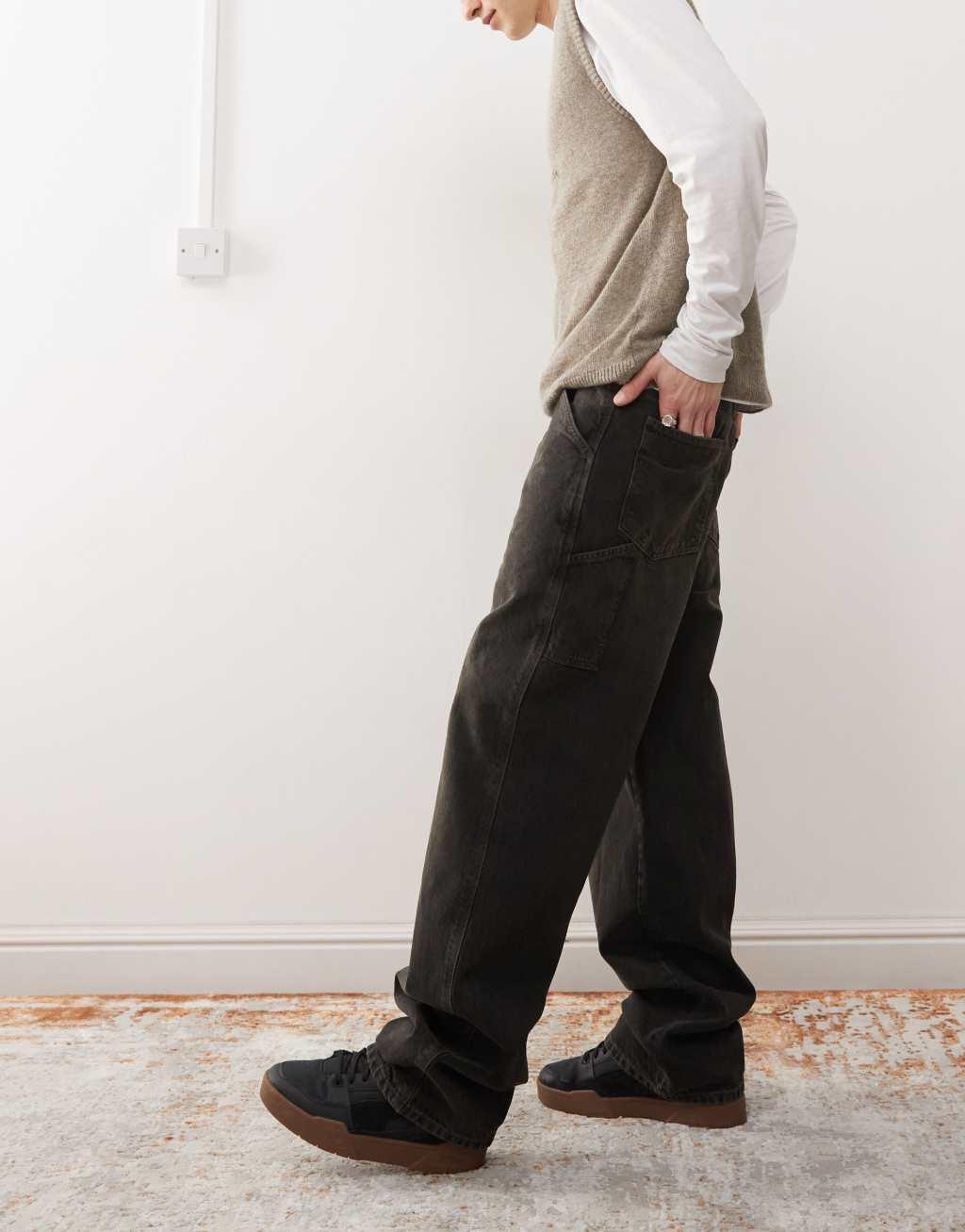 COLLUSION X011 carpenter jeans in washed black Product Image