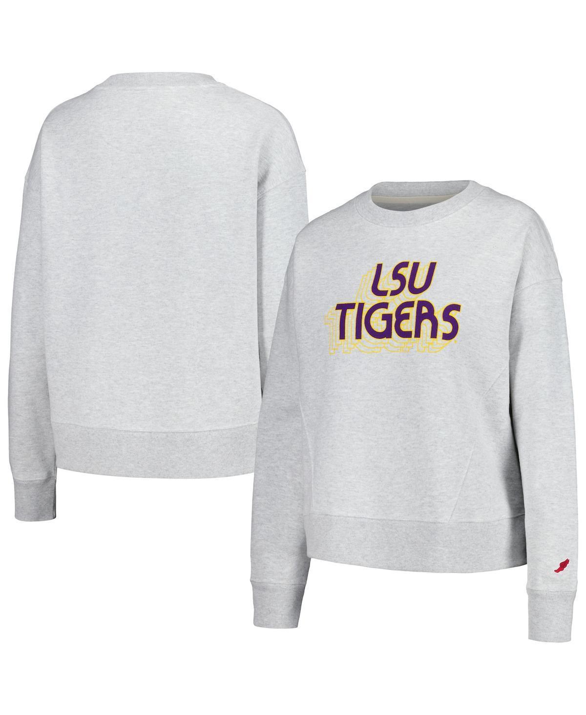 Women's League Collegiate Wear Ash LSU Tigers Boxy Pullover Sweatshirt, Size: Large, Black Product Image