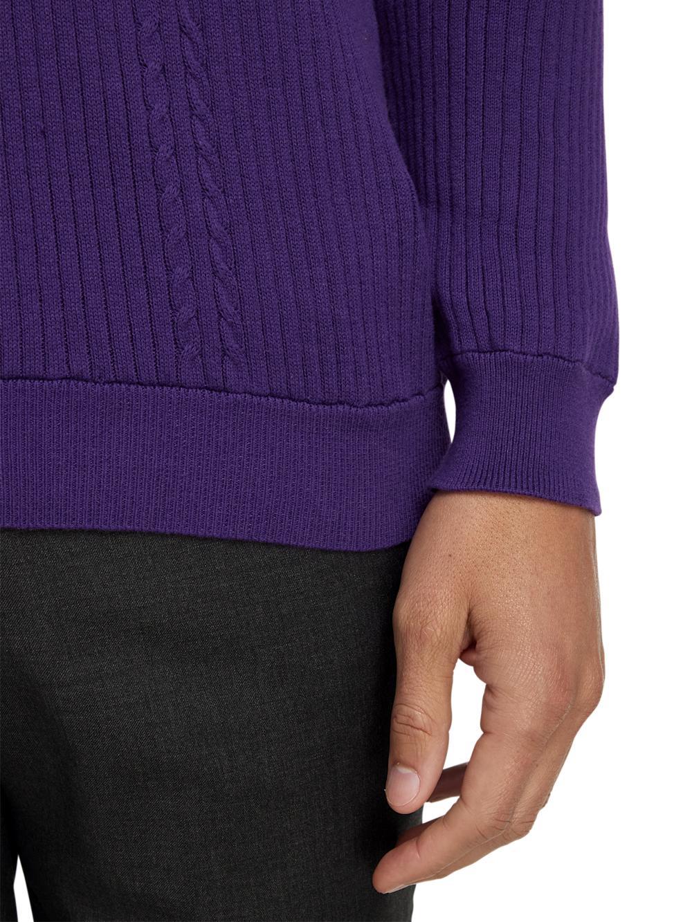 Cotton Three Button Polo - Purple Product Image