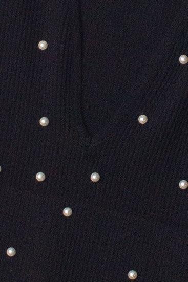 Pearl Detail Deep V Crop Tank Product Image