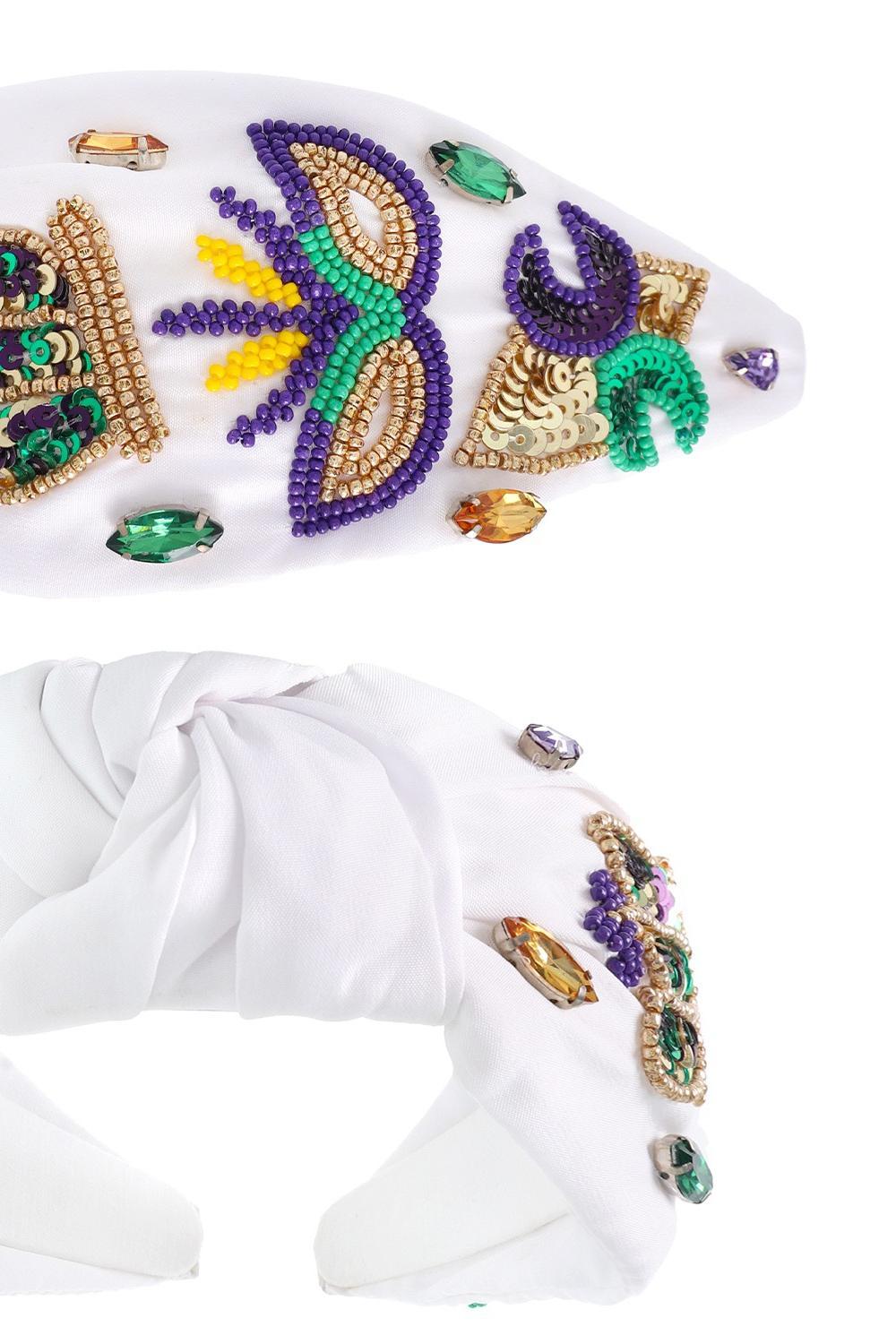 Mardi Gras Tri Color Sequin Headband Product Image