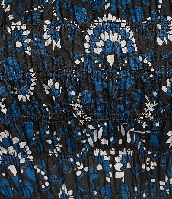 Sugarlips Plus Size Etta Floral Printed Poplin Blouse Product Image