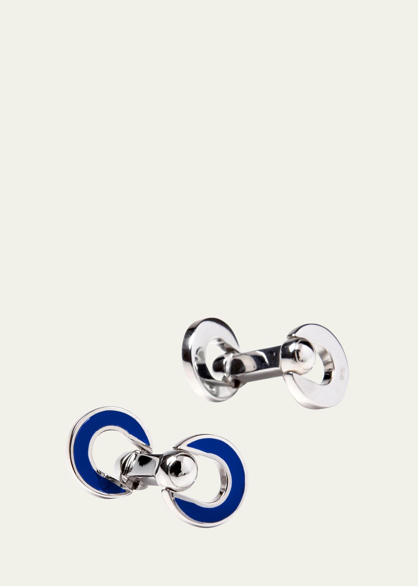 Mens Horseshoe Enamel Flip Cufflinks Product Image