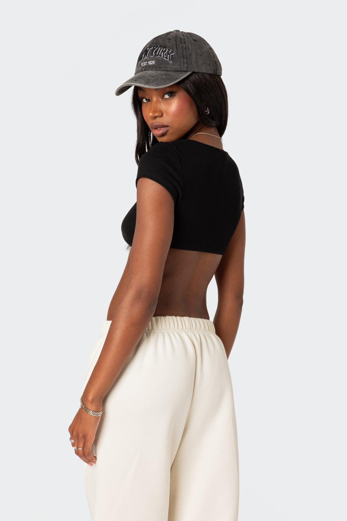 Square Neck Ribbed Crop Top Product Image