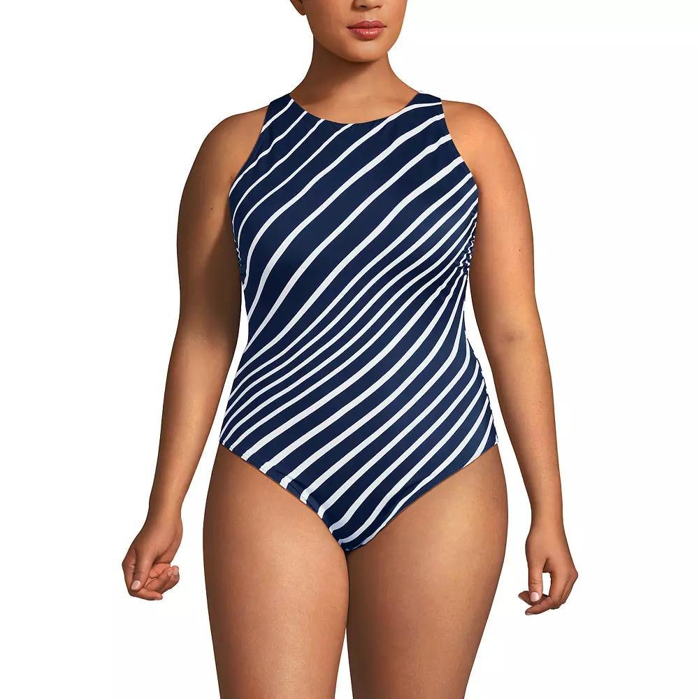 Plus Size Lands' End High Neck One-Piece Swimsuit, Women's, Size: 24 W, Dark Red Product Image