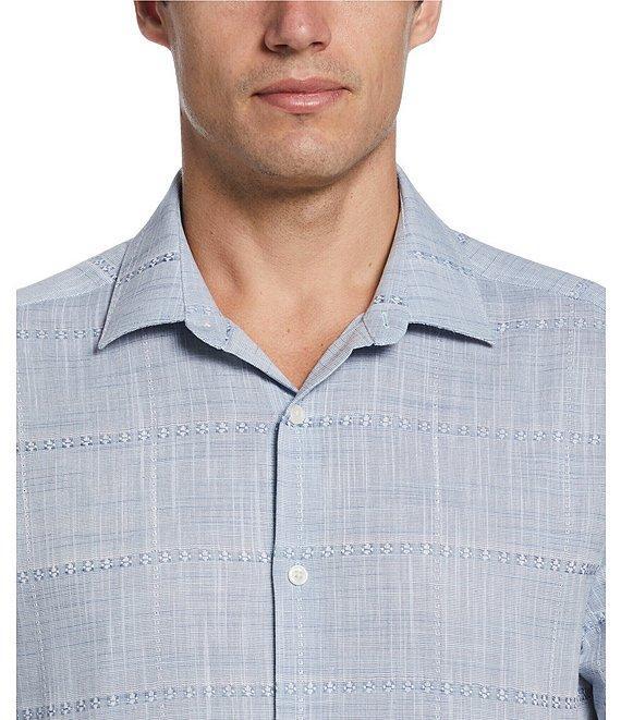 Perry Ellis Short Sleeve Solid Plaid Pattern Shirt Product Image