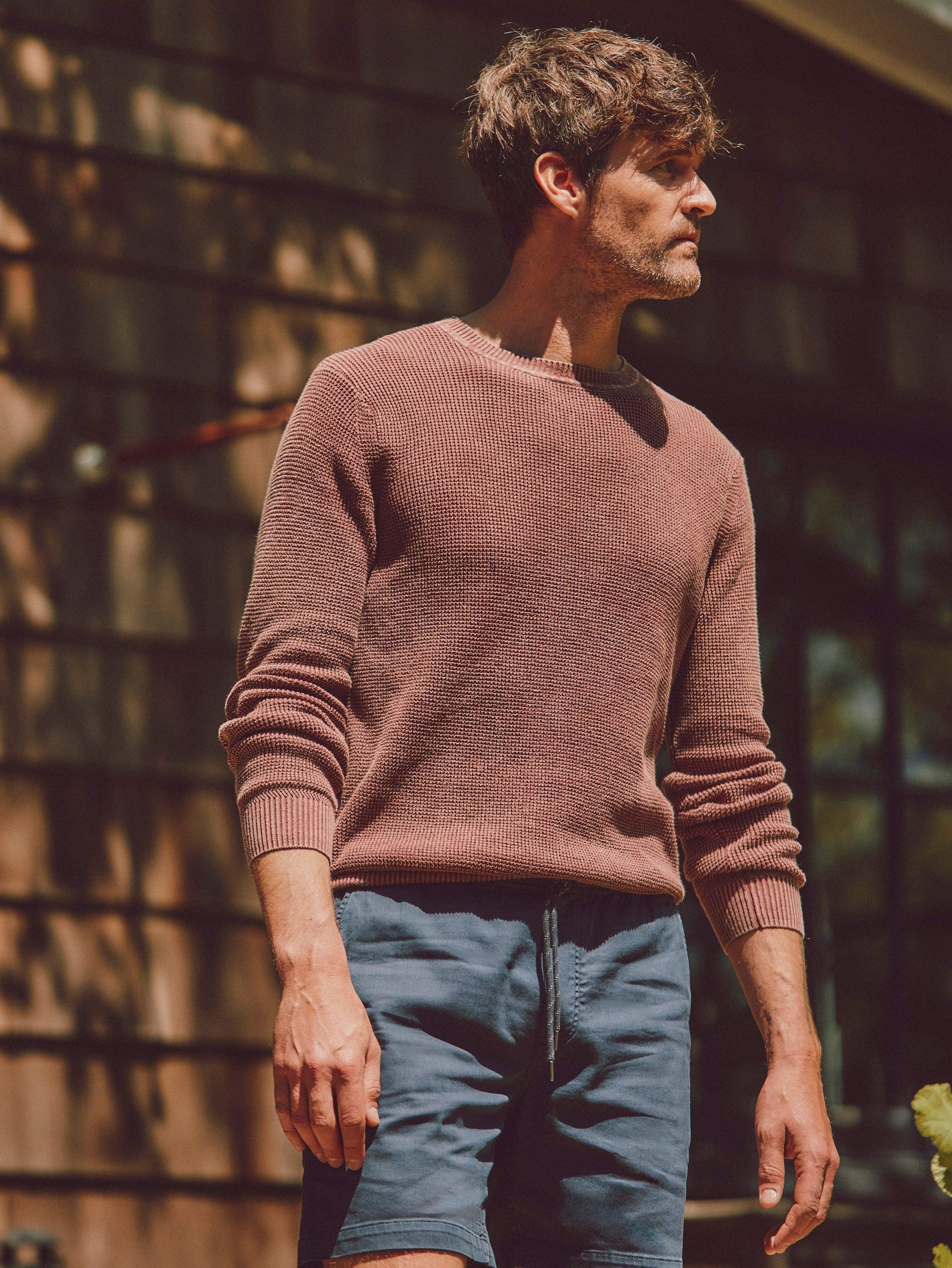 Sunwashed Crewneck Sweater - Plum Wine Male Product Image