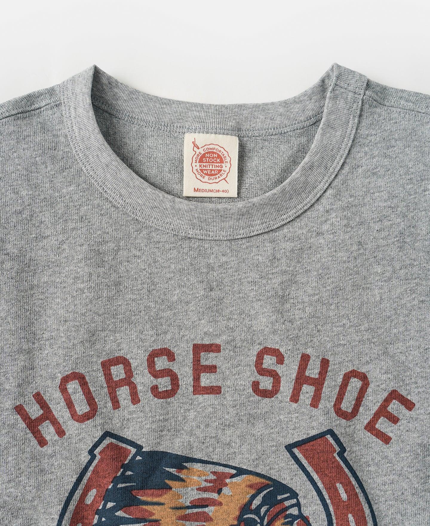 Retro Horseshoe Graphic T-Shirt - Gray Product Image