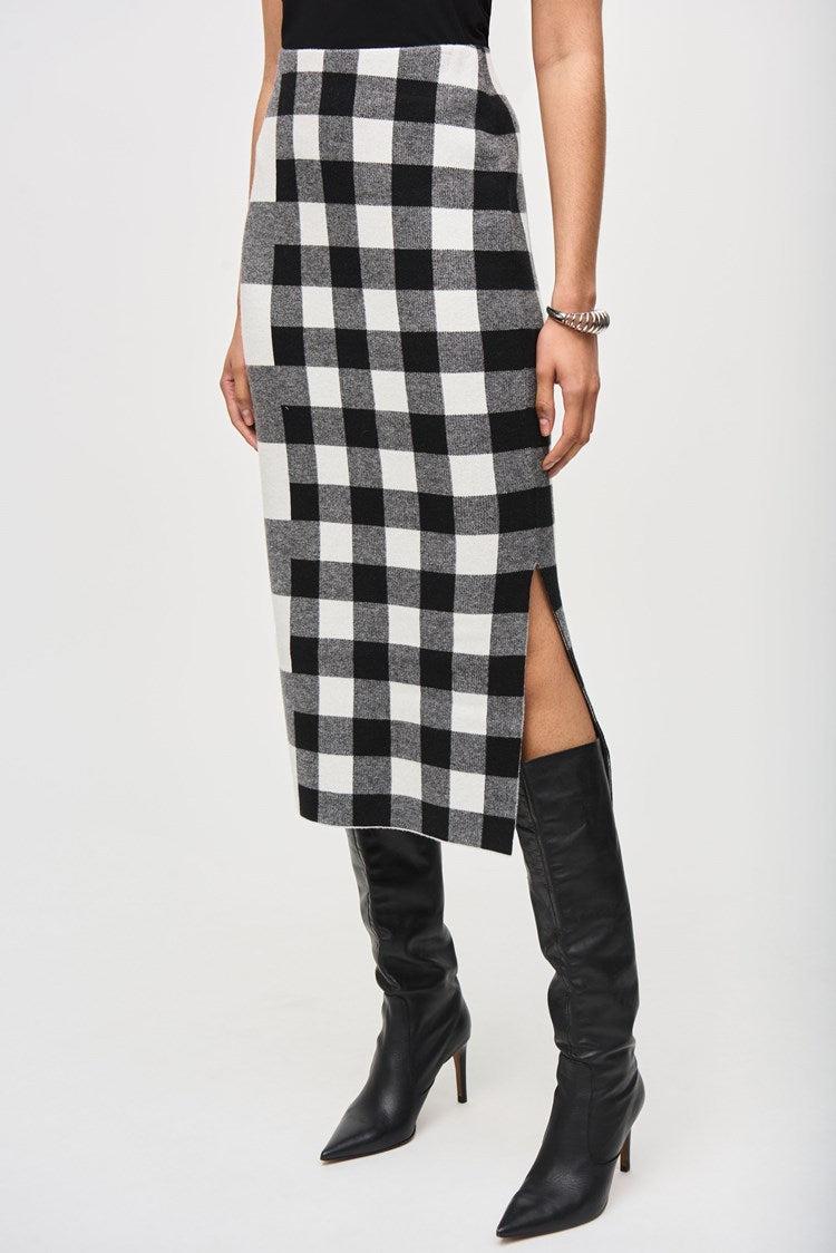 Plaid Jacquard Knit Skirt Product Image