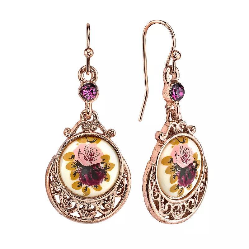 1928 Flower Drop Earrings, Womens, Multi Product Image