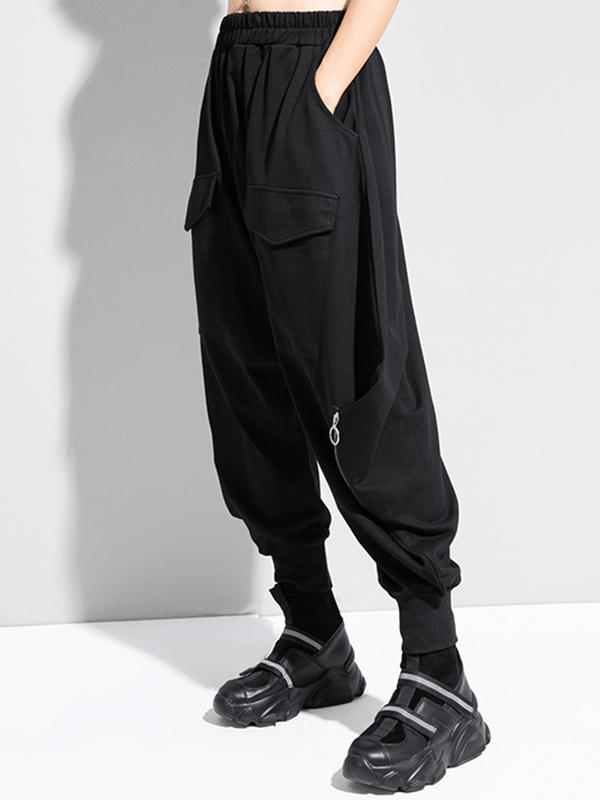  Zipper Original Simple Loose Solid Harem Pants Product Image