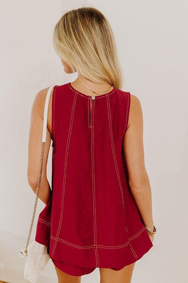 Soho Sunset A-Line Top in Wine Product Image