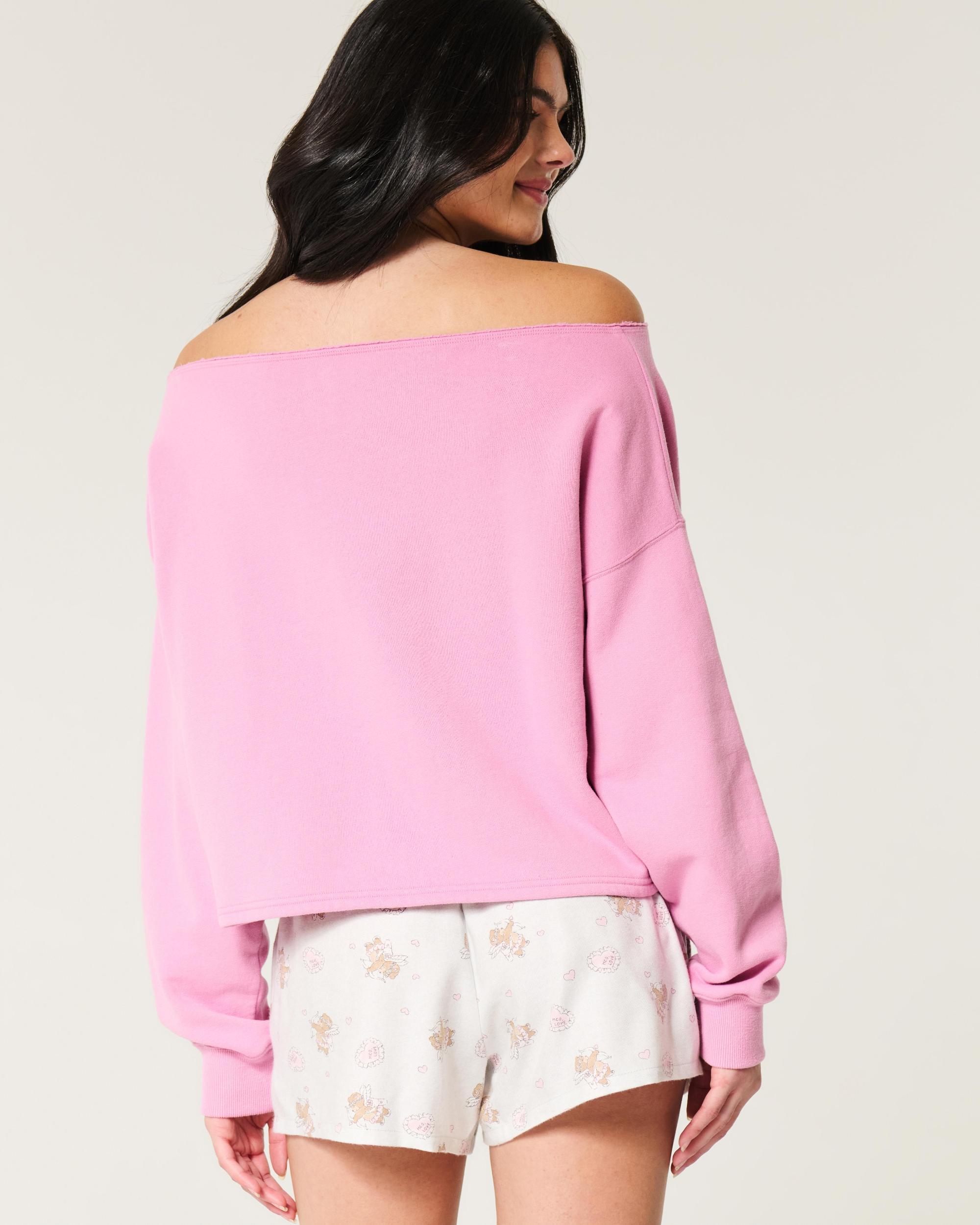 Easy Double Off-the-Shoulder Sweatshirt Product Image