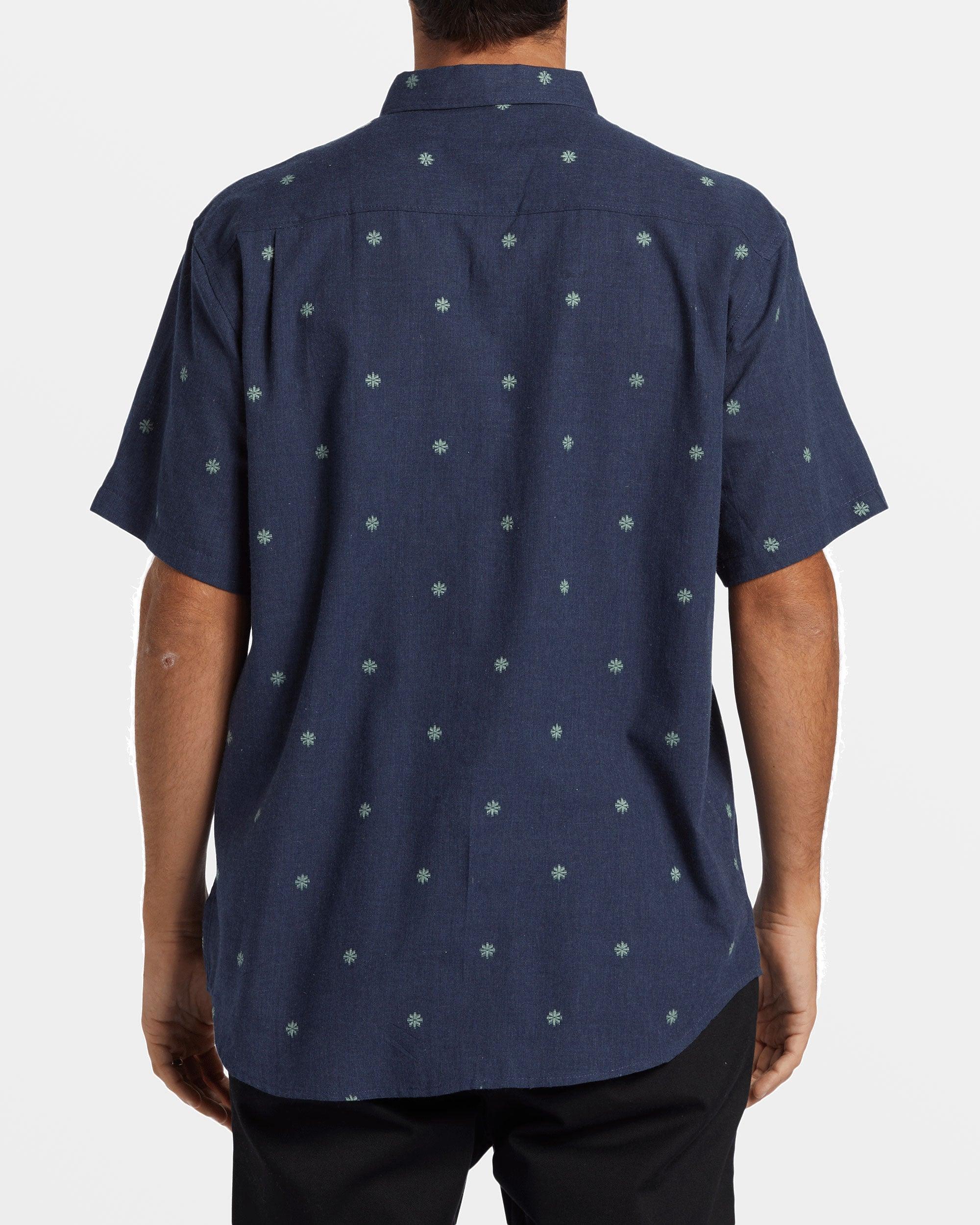 All Day Jacquard Short Sleeve Shirt - Dusty Navy Male Product Image