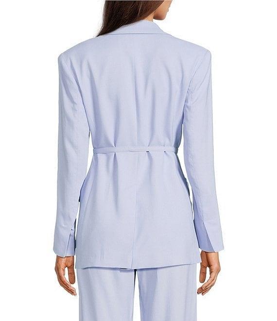 Marella Manisa Stretch Twill Notch Lapel Collar Long Sleeve Double Breasted Belted Coordinating Jacket Product Image