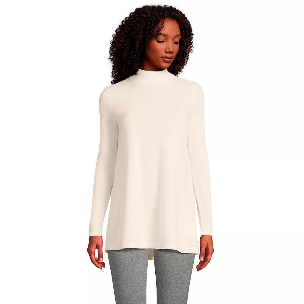 Women's Lands' End Cashmere Mock Neck Swing Tunic Sweater,  Product Image
