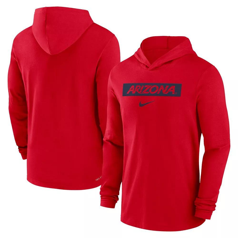 Men's Nike Red Arizona Wildcats Sideline Hoodie Performance Long Sleeve T-Shirt,  Product Image