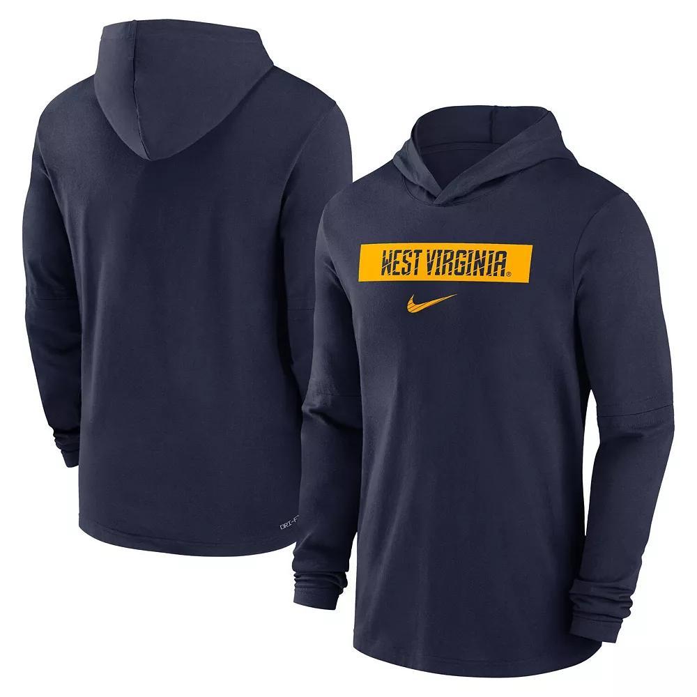 Men's Nike Navy West Virginia Mountaineers 2024 Sideline Hoodie Performance Long Sleeve T-Shirt,  Product Image