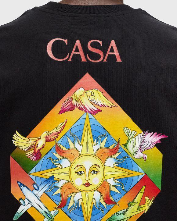 CASABLANCA Les Elements Organic-cotton T-shirt In Black Product Image