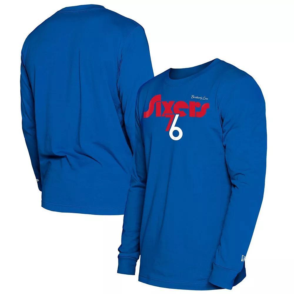 Men's New Era  Royal Philadelphia 76ers 2024/25 City Edition Long Sleeve T-Shirt, Size: 2XL, 76r Blue Product Image
