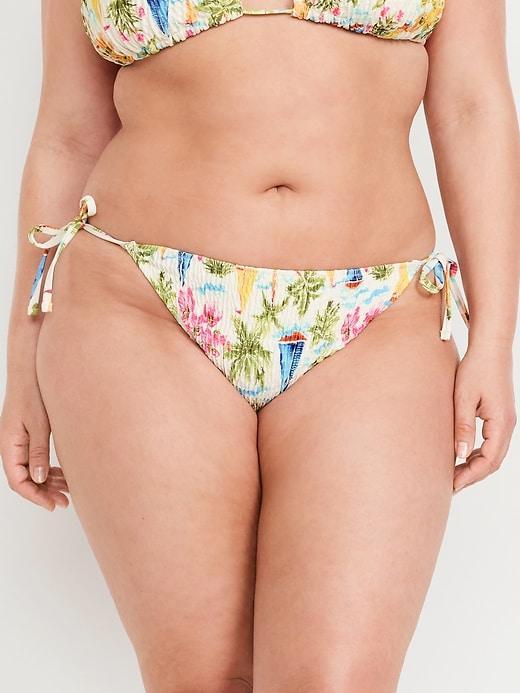 Mid-Rise String Bikini Swim Bottoms Product Image