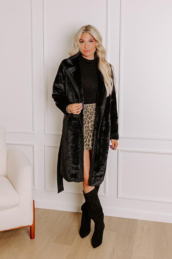 Warm Embrace Plush Coat In Black Product Image