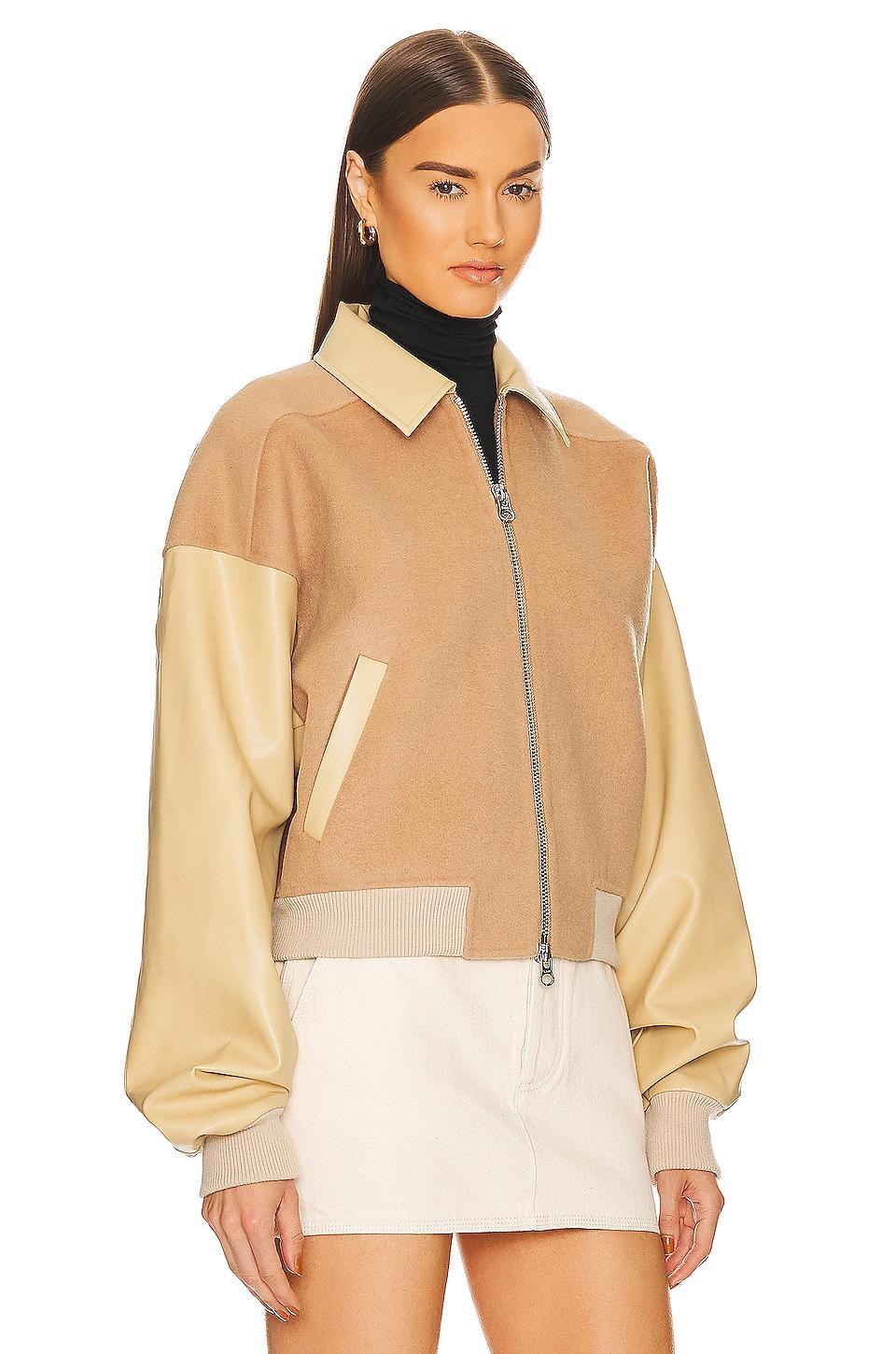 Faux Leather & Wool Blend Bomber Helsa Product Image