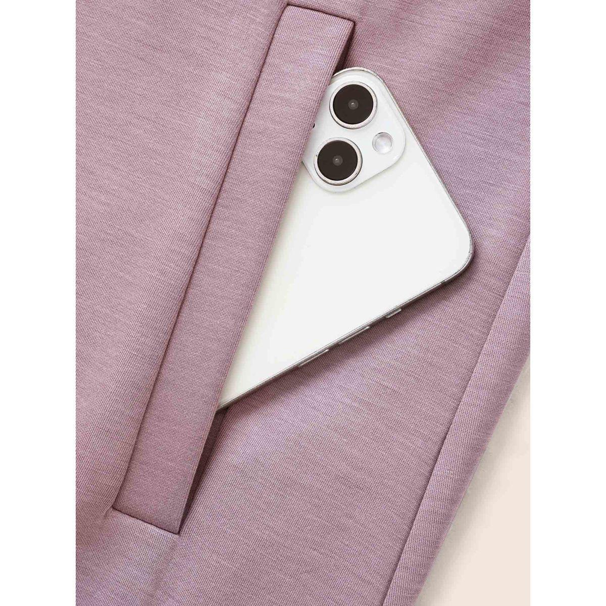 Plus Size Supersoft Essentials Solid Hooded Drawstring Sweatshirt Women DustyPink Casual Drawstring Hooded Everyday Sweatshirts BloomChic 26/4X Product Image