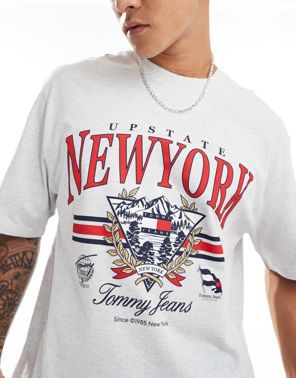 Tommy Jeans Vintage Explorer oversized T-shirt in gray Product Image