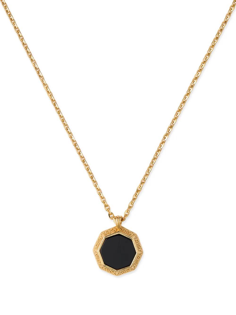 EMANUELE BICOCCHI Onyx-pendant Necklace In Gold Product Image