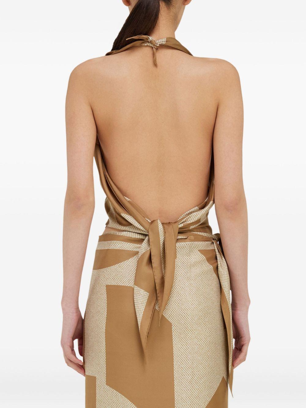 Venna-print silk scarf Product Image