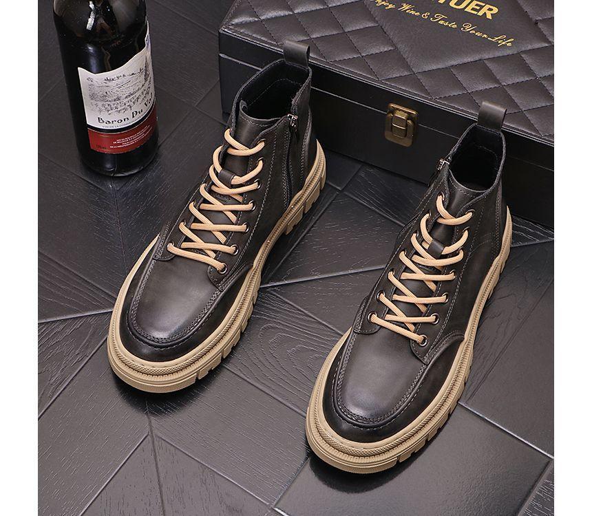 Lace-Up Platform Short Boots Product Image