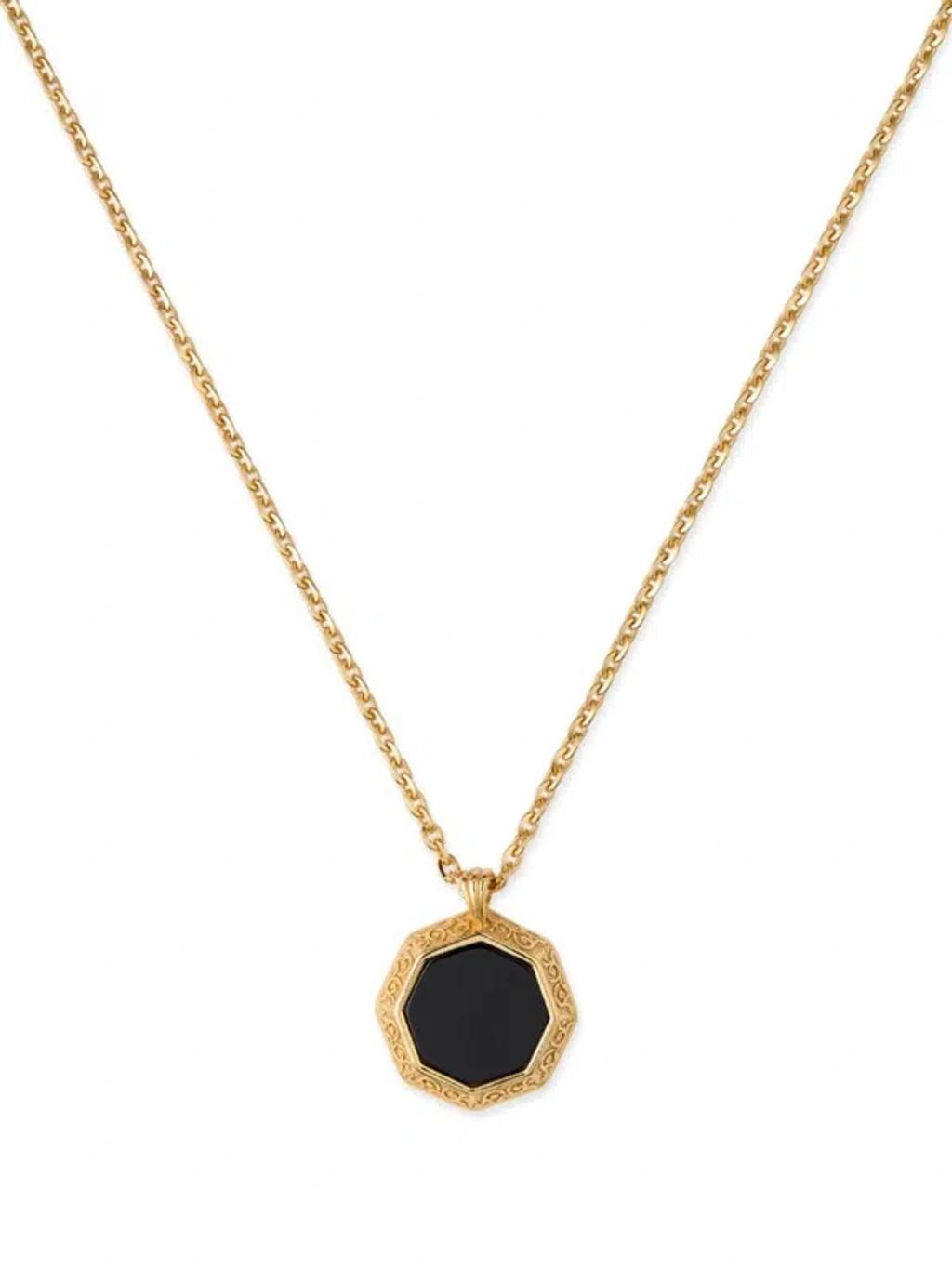 EMANUELE BICOCCHI Onyx-pendant Necklace In Gold Product Image