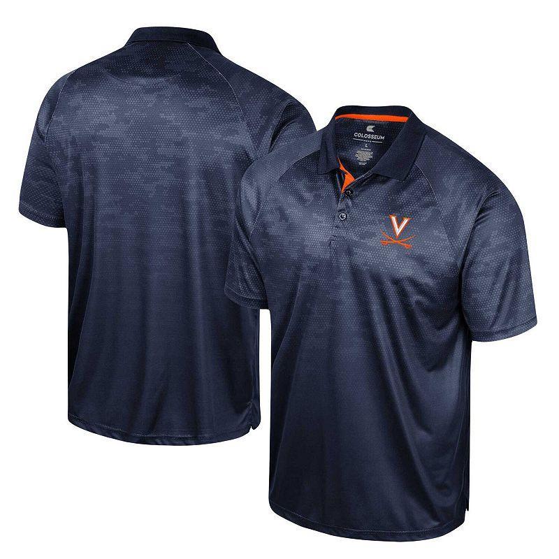 Mens Colosseum Virginia Cavaliers Honeycomb Raglan Polo Blue Product Image