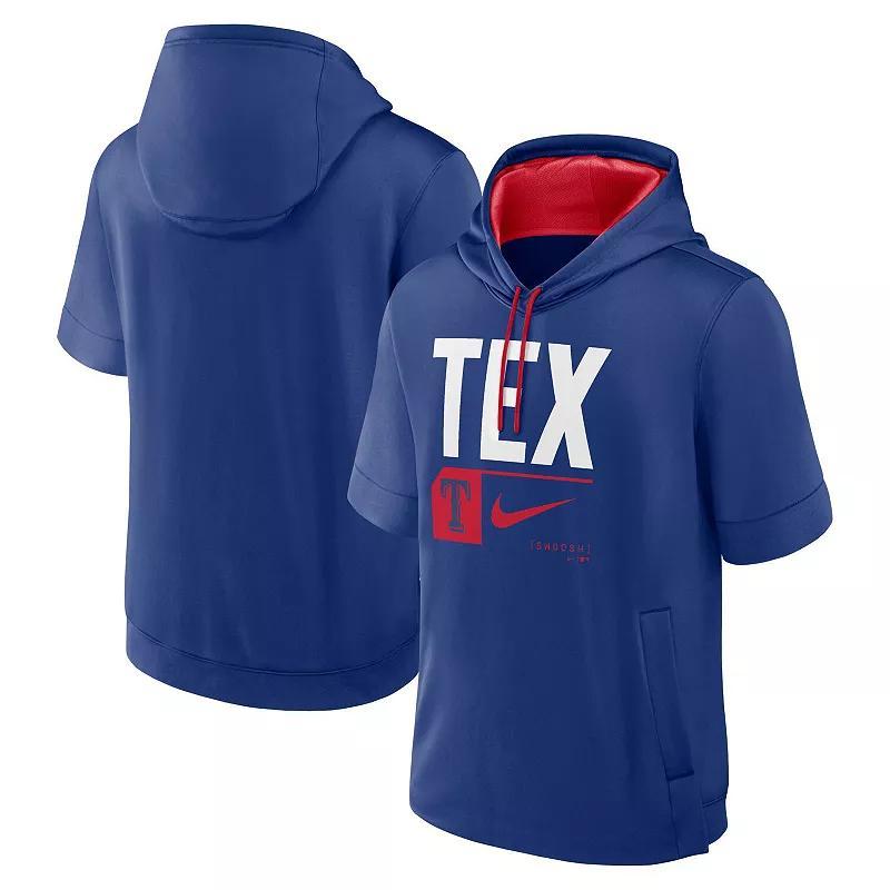 Mens Nike Royal Texas Rangers Tri Code Lockup Short Sleeve Pullover Hoodie Product Image