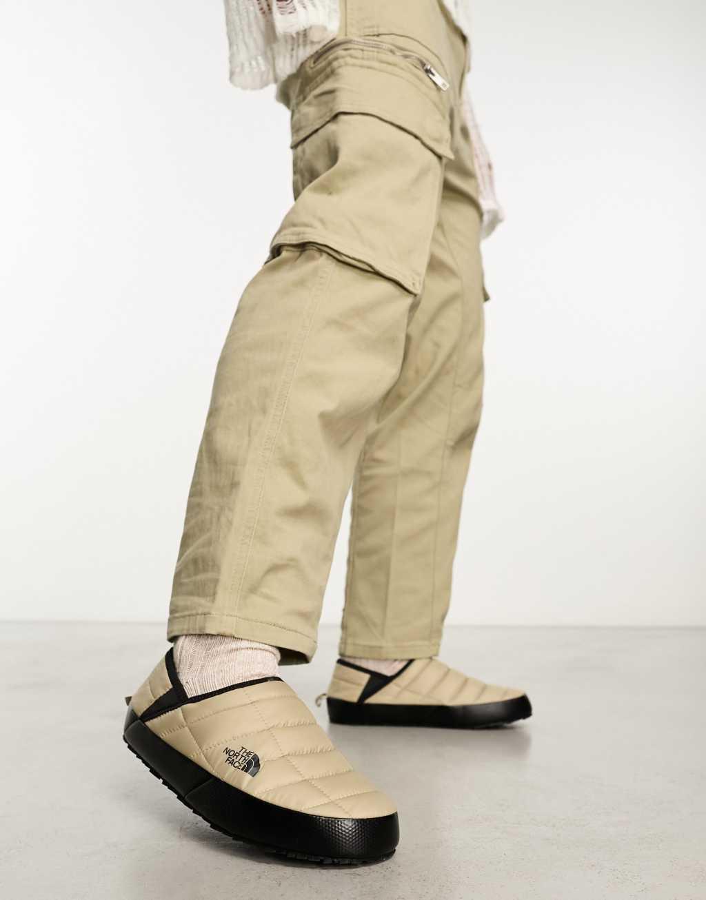 The North Face Thermoball insulated traction mules in stone and black Product Image