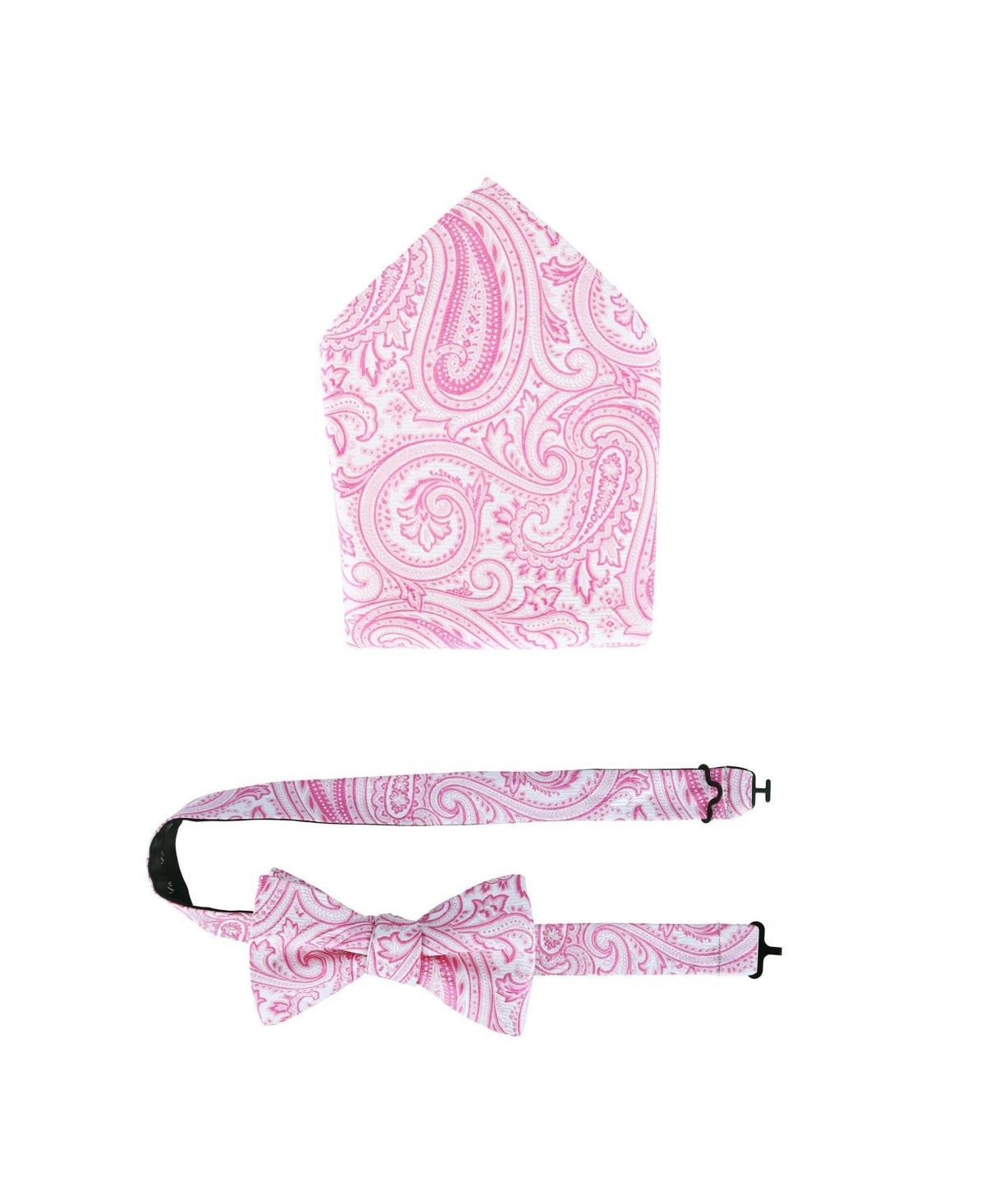 Trafalgar Mens Sobee Paisley Silk Bow Tie & Pocket Square Set Product Image